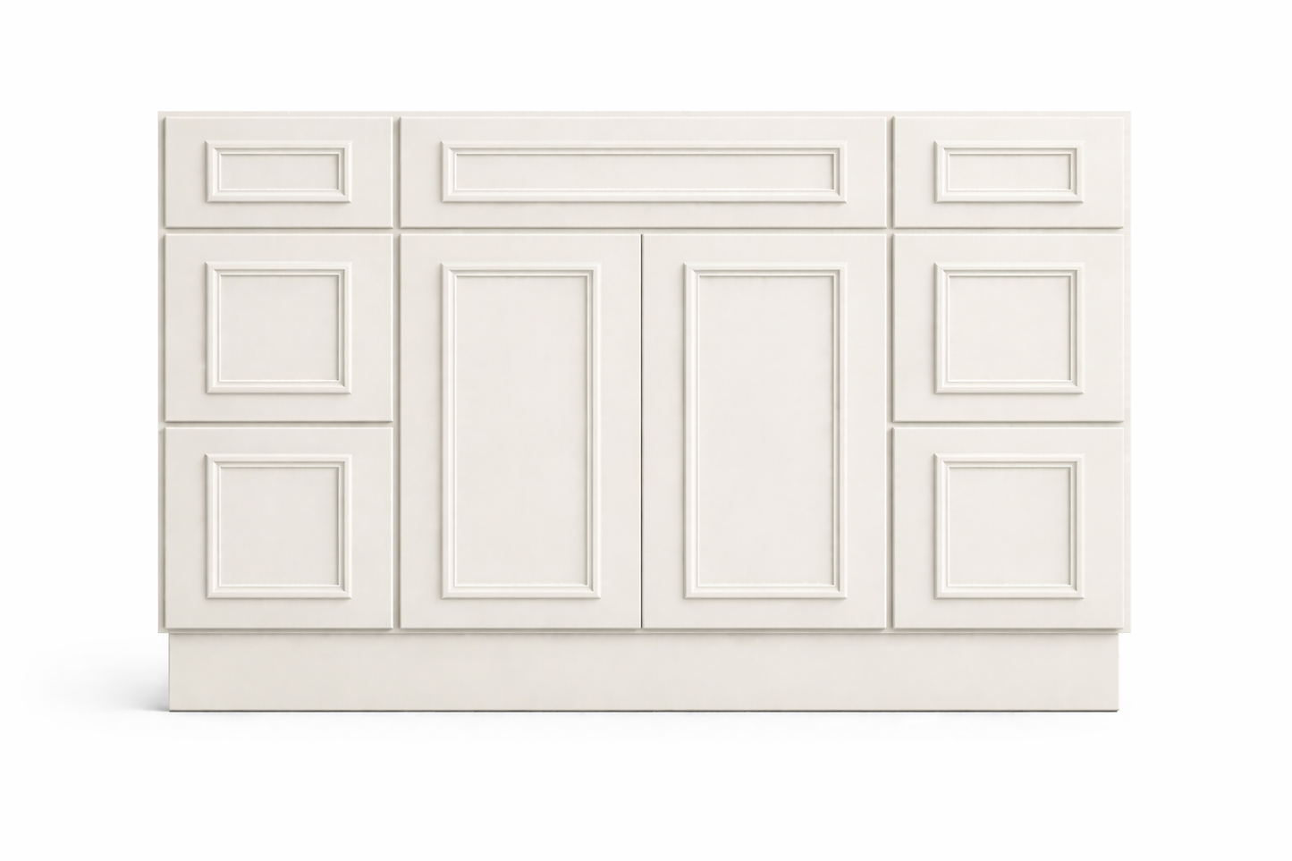 CRP-10161 Style Vanity Combination Six Drawer w/ Butt Doors in SW7010 White Duck