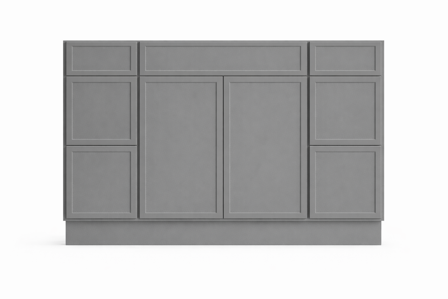 Slim Shaker Style Vanity Combination Six Drawer w/ Butt Doors in SW7067 Cityscape