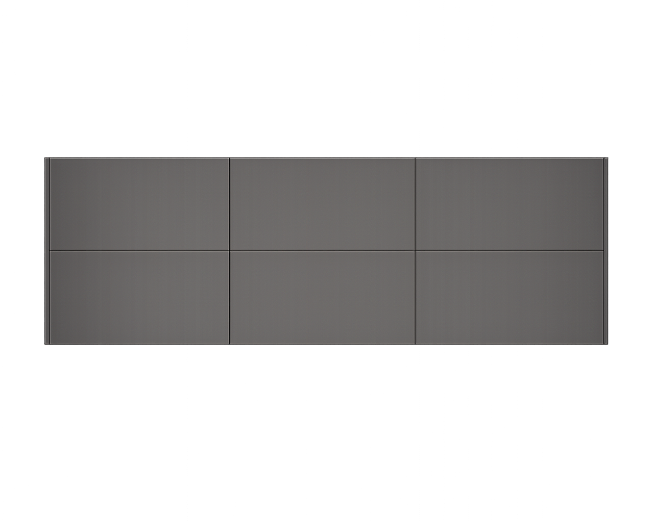 72 in. DB w/ 6 Drawers - Matte Gray