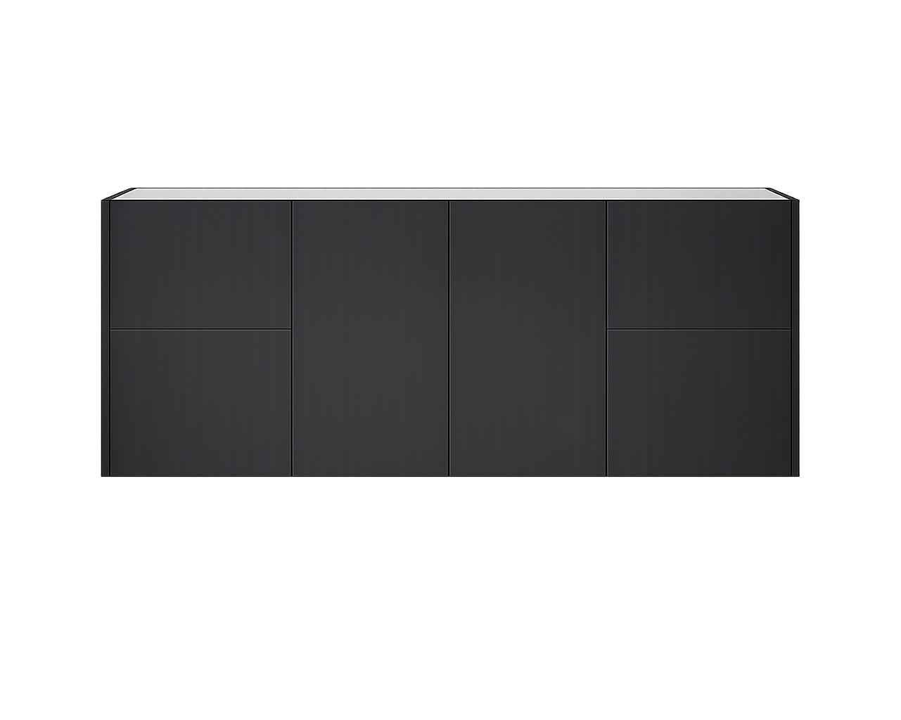 60" Single Bowl w/ 4 Drawers - Matte Black