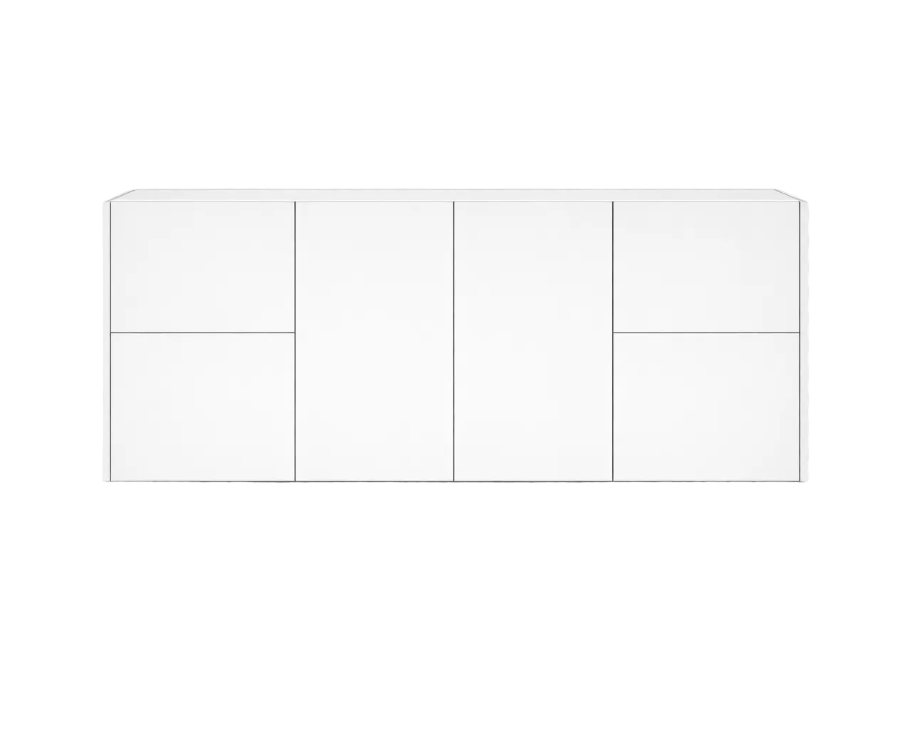 60" Single Bowl w/ 4 Drawers - Matte White