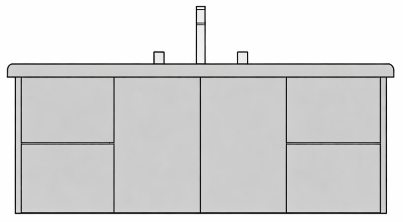 Halo 60" Single Bowl Vanity w/ 4 Drawers