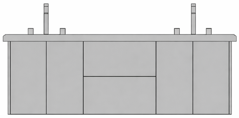 Halo 72" Double Bowl Vanity w/ 2 Drawers