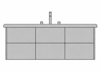 Halo 72" Single Bowl w/ 6 Drawers