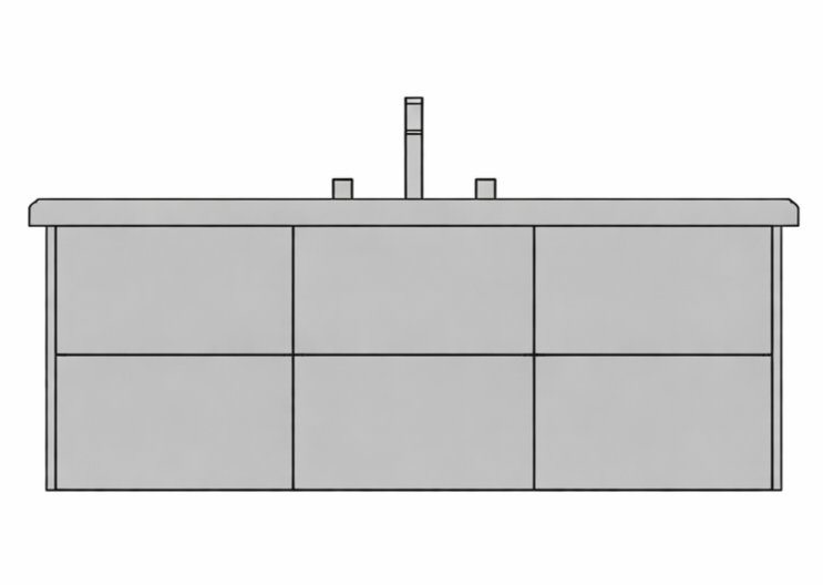 Halo 72" Single Bowl w/ 6 Drawers