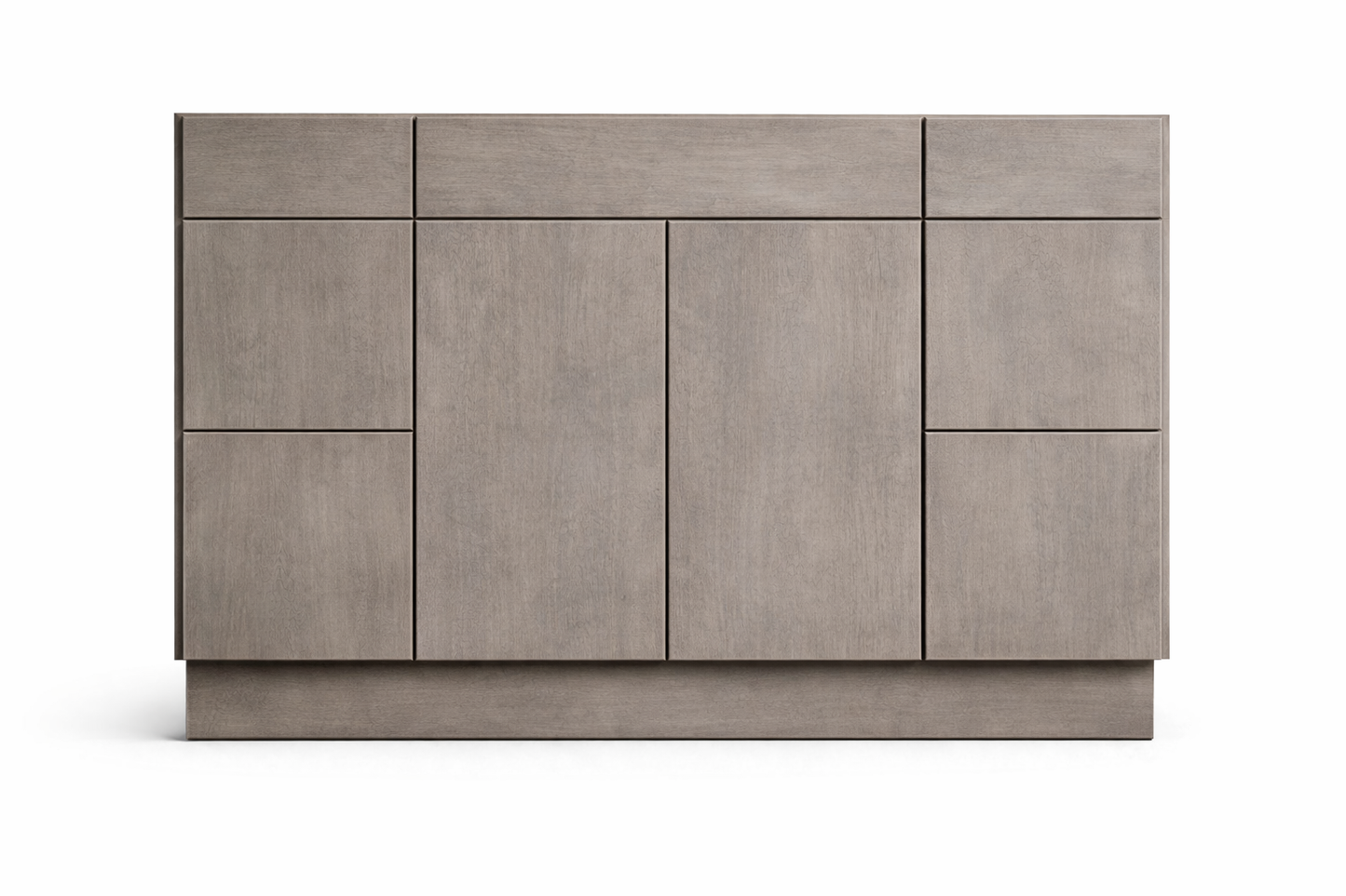 Slab Style Vanity Combination Six Drawer w/ Butt Doors in Ashen