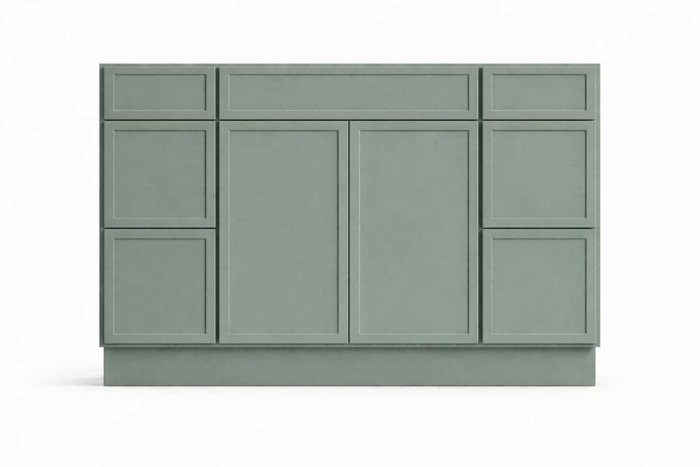 Slim Shaker Style Vanity Combination Six Drawer w/ Butt Doors in SW6207 Retreat