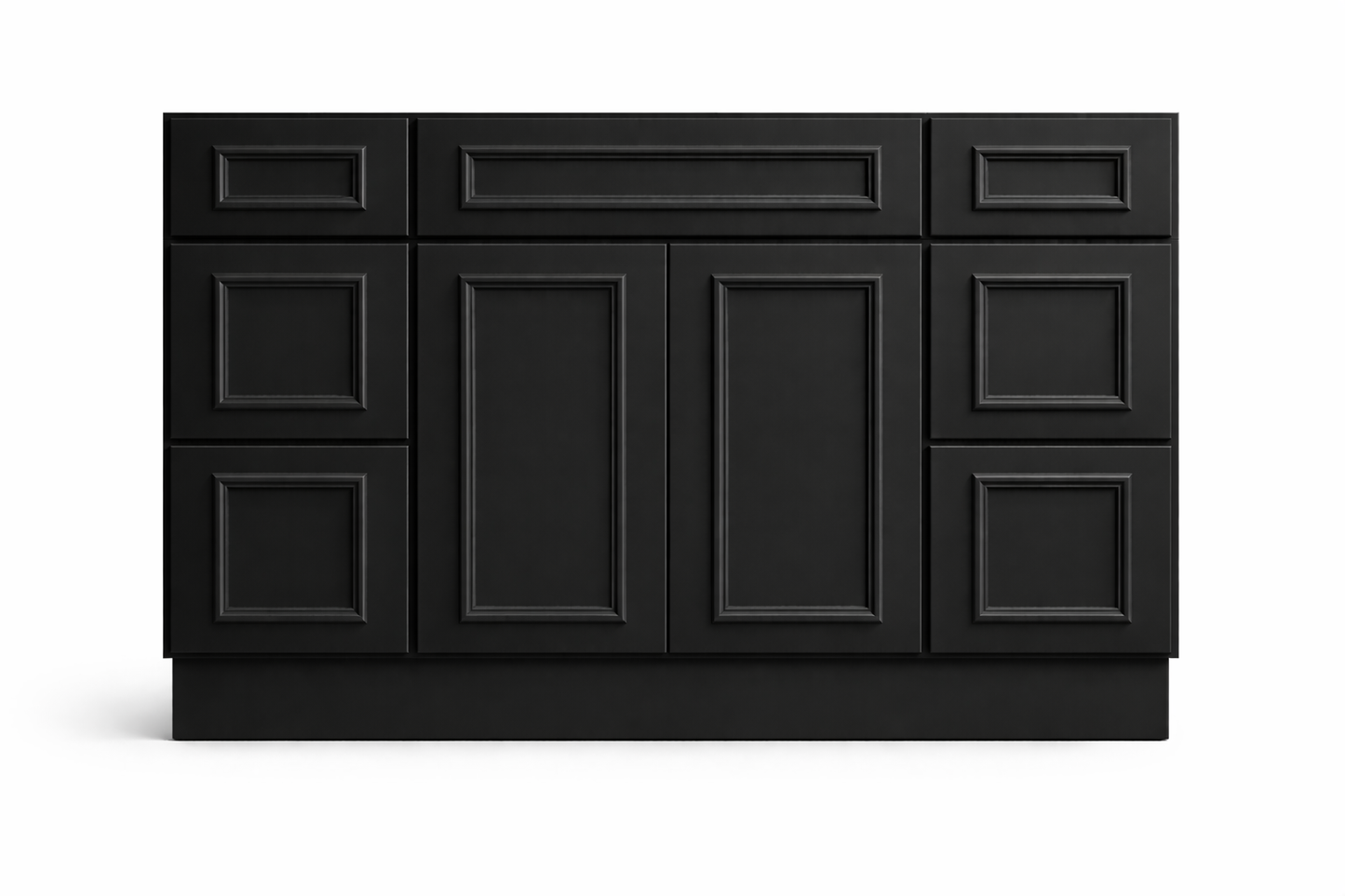 CRP-10161 Style Vanity Combination Six Drawer w/ Butt Doors in SW6258 Tricorn Black