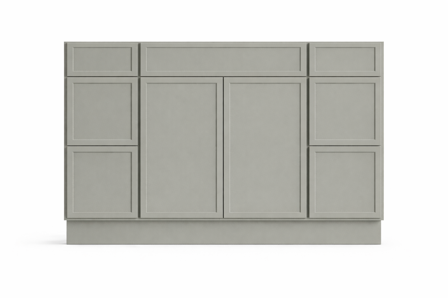 Slim Shaker Style Vanity Combination Six Drawer w/ Butt Doors in SW7017 Dorian Gray