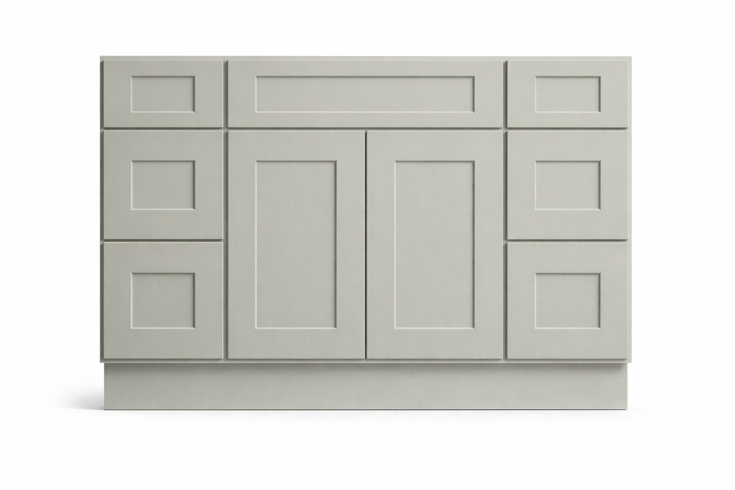 Shaker Style Vanity Combination Six Drawer w/ Butt Doors in SW7050 Useful Gray