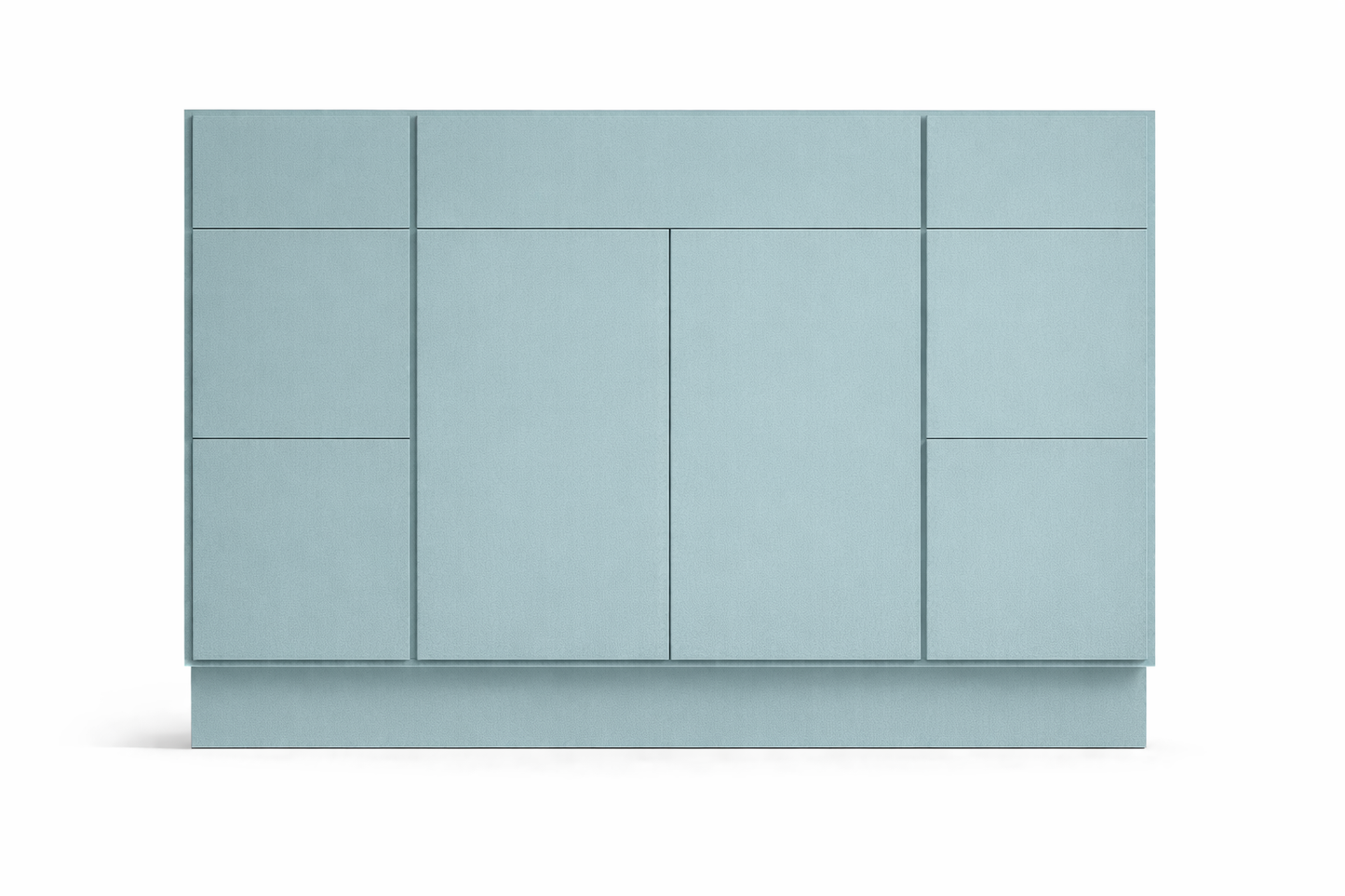 Slab Style Vanity Combination Six Drawer w/ Butt Doors in SW7613 Aquasphere